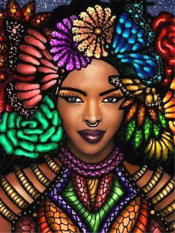 Norimpex Diamantové maľovanie Africká žena / Diamantové maľovanie / 30x40 cm