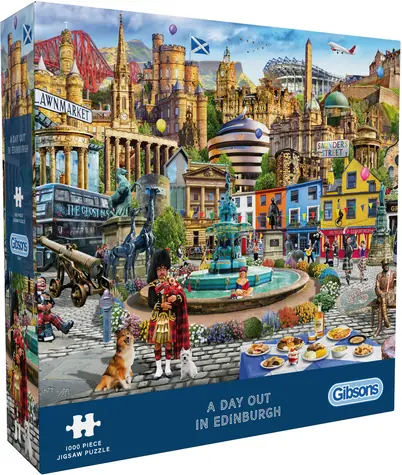 GIBSONS Puzzle Deň v Edinburghu / 1000 dielikov / 68 × 49 cm