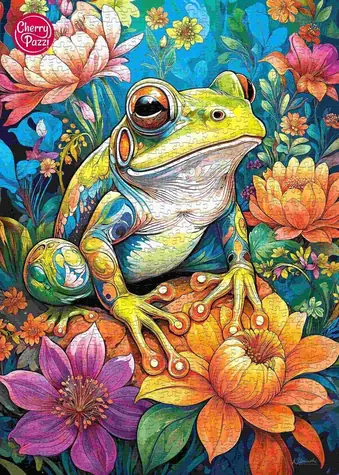 Cherry PAZZI Puzzle Kvetinová žaba / 1000 dielikov / 50 x 70 cm