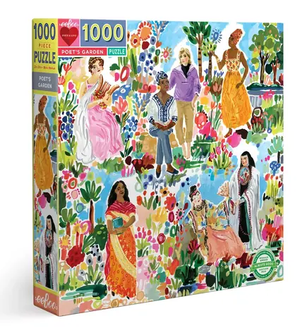 EEBOO Štvorcové puzzle Záhrada básnikov / 1000 dielikov / 58,4 x 58,4 cm