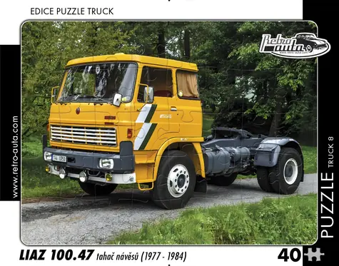 RETRO-AUTA Puzzle TRUCK č.8 Liaz 100.47 ťahač návesov (1977-1984) / 40 dielikov / 32 × 24 cm