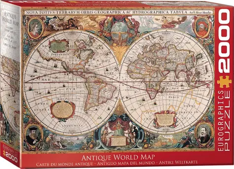 EUROGRAPHICS Puzzle Antická mapa sveta / 2000 dielikov / 99,7 x 67,6 cm