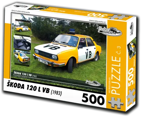 RETRO-AUTA Puzzle č. 3 Škoda 120 L VB (1983) / 500 dielikov / 48 × 36 cm