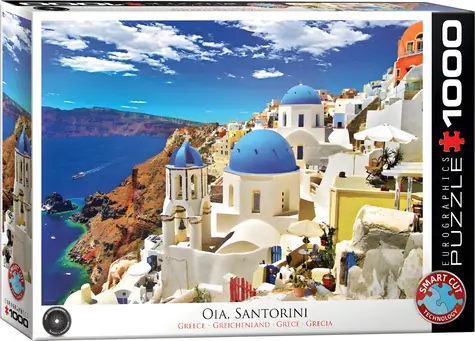 EUROGRAPHICS Puzzle Oia, Santorini, Grécko / 1000 dielikov / 67,6 x 48,9 cm