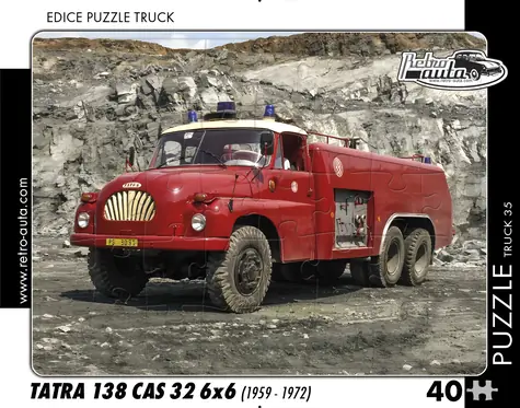 RETRO-AUTA Puzzle TRUCK č.35 Tatra 138 CAS 32 6x6 / 1959-1972 / 40 dielikov / 32 x 24 cm