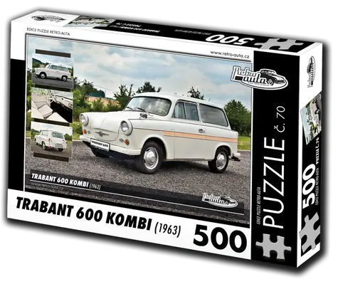 RETRO-AUTA Puzzle č. 70 Trabant 600 KOMBI (1963) / 500 dielikov / 48 × 36 cm