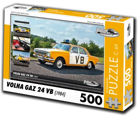 RETRO-AUTA Puzzle č. 69 Volga GAZ 24 VB (1984) / 500 dielikov / 48 × 36 cm