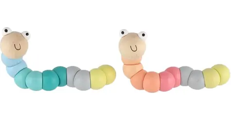 TEDDIES Drevený červík / Motorická hračka / Ohybný / 1 ks
