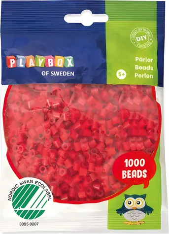 PLAYBOX Zažehľovacie korálky červené / 1000 ks