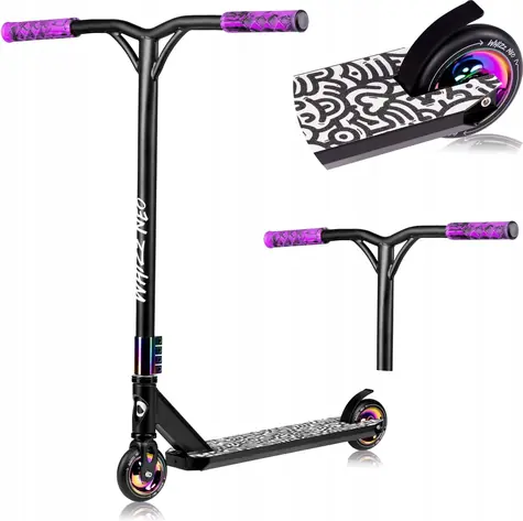 Lionelo Kolobežka Whizz Black Carbon Multicolor / Nosnosť 100 kg / Hliníkový rám / Kolesá 11 cm / ABEC-9