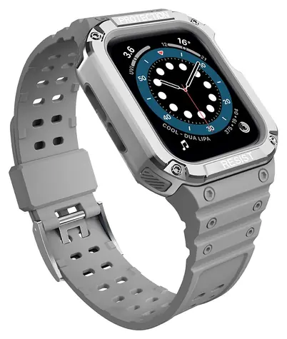 Hurtel Armor Case šedá, strieborná / Ochranný kryt s remienkom / Apple Watch 38/40/41mm