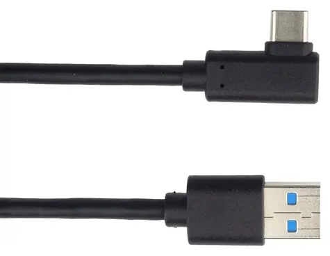 PremiumCord USB-C 90° - USB-A čierna / Kábel / USB 3.0 / 50cm