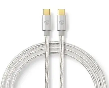 Nedis Profigold Fabritallic USB-C kábel / USB-C - USB-C / USB 2.0 / 480 Mbps / 10 W / 1 m