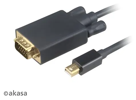 Akasa AK-CBDP17-18BK čierna / Redukcia mini DisplayPort na VGA / 1,8 m