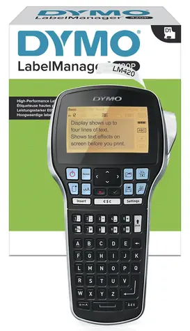 Dymo LabelManager 420P čierna / Tlačiareň samolepiacich štítkov / D1 / šírka pásky 6/9/12/19 mm / LCD displej / USB