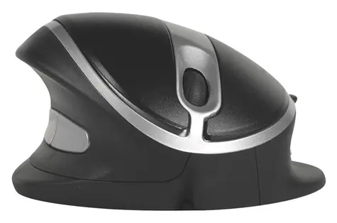 BakkerElkhuizen Oyster Mouse čierna, strieborná / Ergonomická myš / USB / vertikálne / nastaviteľný sklon / 5 tlačidiel
