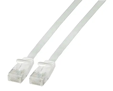 EFB Cat6A 3 m biela / Plochý patch kábel / RJ-45 / U/UTP / PVC / 10Gbit/s