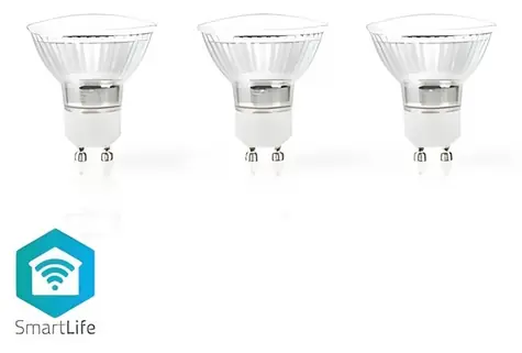 Nedis SmartLife LED Spot / Wi-Fi / GU10 / 330 lm / 5 W / Teplá biela / 2700 K / Android & iOS / PAR16