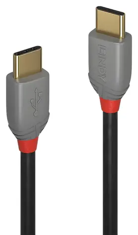 Lindy Anthra Line čierna / USB kábel / USB-C - USB-C / 0,5 m / 480 Mbit/s