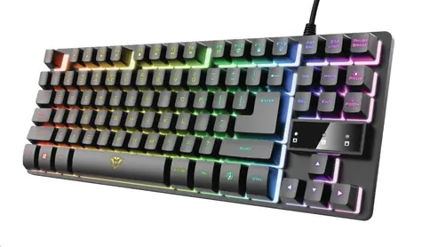 Trust GXT833 Thado TKL čierna / Herná klávesnica / membránová / podsvietená / USB-A / US layout
