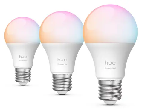 Philips Hue Essential A60 E27 8W 3 ks / Inteligentná LED žiarovka / Bluetooth/Zigbee / stmievateľná