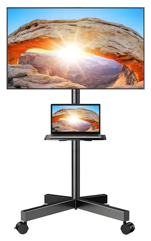 Perlegear PGTVMC06 čierna / Mobilný držiak pre TV / 23-60" / VESA 100x100-400x400 / nosnosť 45 kg / kolieska