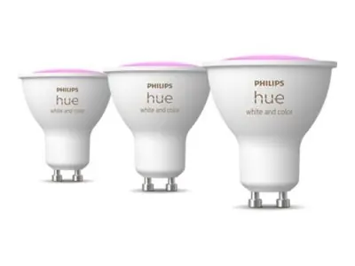 Philips Hue White and Color Ambiance GU10 3ks / Chytrá žiarovka / 400 lm / 2000-6500K / Bluetooth / Zigbee