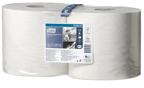 TORK Utierka PLUS W1/W2 minirola / Papierová / biela / 2 ks / 750 útržkov / dĺžka rolky 255 m