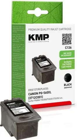 KMP C136 / Cartridge / Canon PG-560XL / čierna / 400 strán