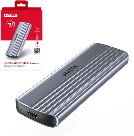 Unitek S1241B01 / Externý box pre M.2 NVMe SSD / Hliníkové telo / USB-C / 10 Gbps