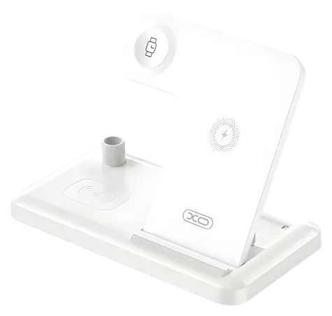 Xo WX033 biela / Bezdrôtová nabíjačka 4v1 / 15W / USB-C