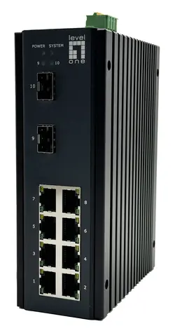 LevelOne IGU-1071 / Priemyselný switch / 8x GE / 2x SFP / Managed L2+ / IP40