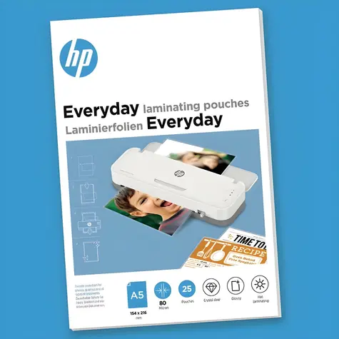 HP Laminovacie fólie Everyday A5 80 mic / Laminovacie fólie / 25 ks / lesklý