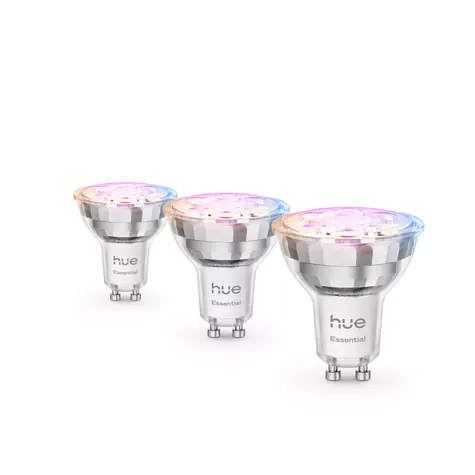 Philips Hue Essential GU10 4,7W biela 3 ks / Múdra LED žiarovka / Bluetooth/Zigbee / stmievateľná