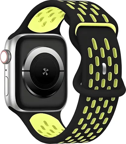 Beline New Sport Silicone čierno-žltý / Športový pásik pre Apple Watch / 42/44/45/49 mm