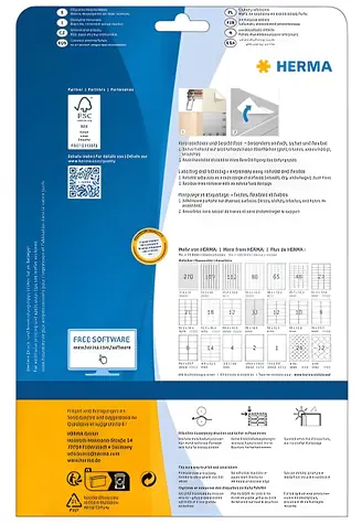 Herma odnímateľné etikety 210x297 mm / Etikety / celoarchové / DIN A4 / 25 ks