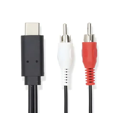 Nedis adaptér USB-C - 2x RCA čierny / Adaptér / USB 3.2 Gen 1 / 1 m