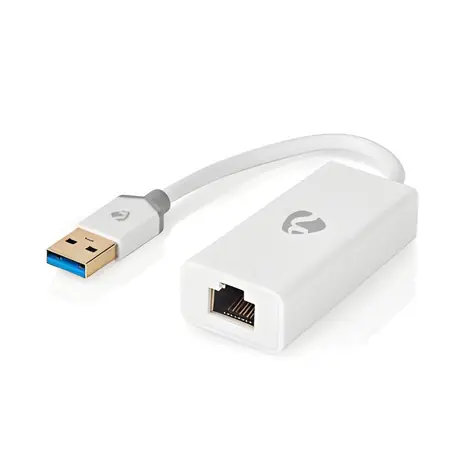 Nedis adaptér USB-A - RJ45 biely / Adaptér / USB 3.2 Gen 1 / 1 Gbps / 0,20 m