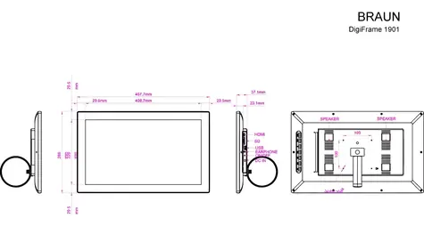 Braun DigiFrame 1901 47 cm (18,5") / Fotorámik / 18,5"