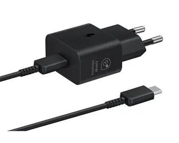 Samsung EP-T2510EBE + EP-DN980BBE / Cestovná nabíjačka USB-C 25W + dátový kábel / čierna / OOB Bulk