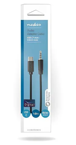 Nedis adaptér USB-C - 3,5 mm jack čierny / Adaptér / USB 2.0 / 1 m