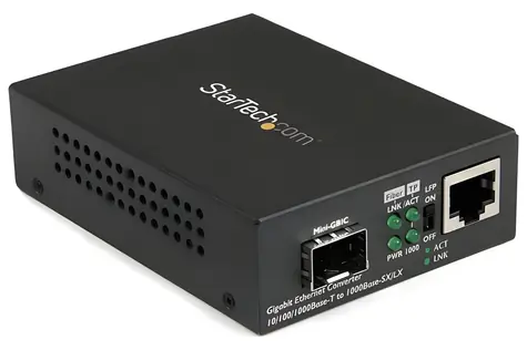 StarTech Mediakonvertor Ethernet na SFP čierny / Open SFP slot / Gigabit Ethernet / 1x RJ-45