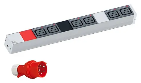 BACHMANN 800.0111 / Napájací panel / 1U / 6x C19 / 3x16A vidlica / 3 m