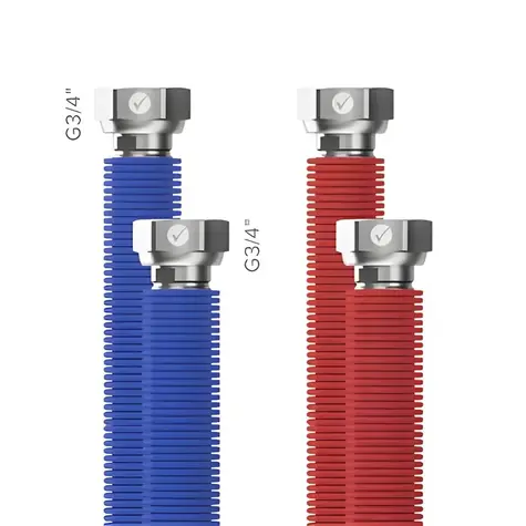 Merabell Aqua Flexi G3/4"- G3/4" / Pripojovací set / 2 ks hadice / 30-60 cm / modrá, červená