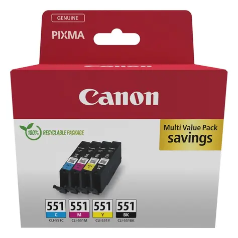 Canon CLI-551 CMY BK / Cartridge / Multipack 4 ks / Originálne