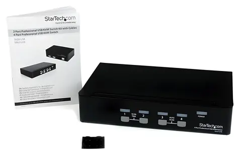 StarTech 4portový KVM prepínač VGA a USB čierna / KVM prepínač / 1U rack / max. 1920x1440