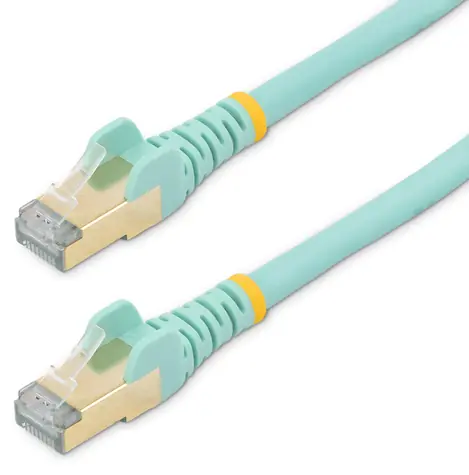 StarTech CAT6A tyrkysová / Patch kábel / STP / 1 m / RJ-45 / 10 Gbit/s / PoE / Snagless