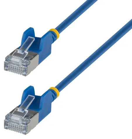 StarTech CAT6a Ultra Slim modrá / Patch kábel / 0,8 m / RJ-45