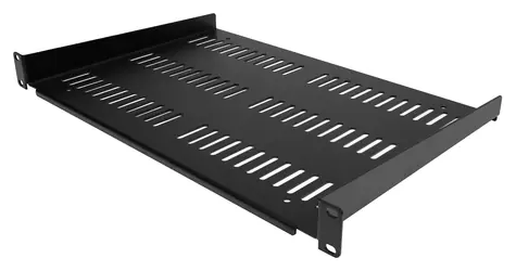 StarTech 1U vetraná polica čierna / Polica do racku / 19" / hĺbka 305 mm / nosnosť 25 kg