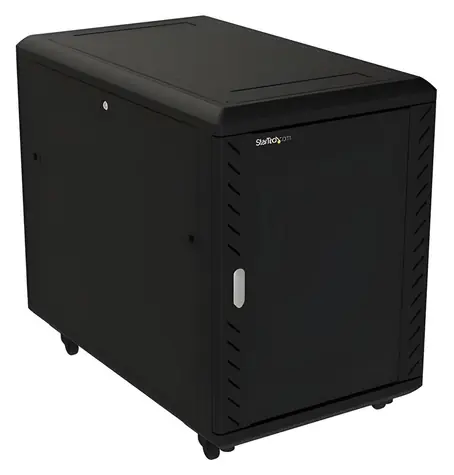 StarTech rack skriňa 15U čierna / Rozvádzač / voľne stojace / kolieska / 600×1000×796 mm / nosnosť 800 kg
